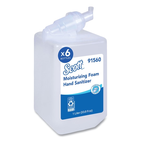 Scott Pro Moisturizing Foam Hand Sanitizer, 1000mL, Clear, PK6 - 91560