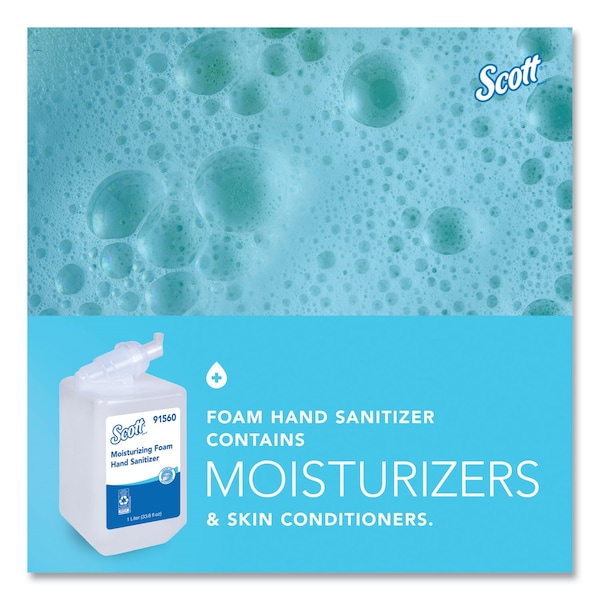 Scott Pro Moisturizing Foam Hand Sanitizer, 1000mL, Clear, PK6 - 91560
