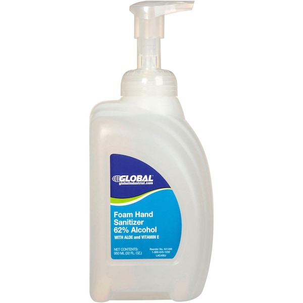 Global Industrial Foam Hand Sanitizer 62% Alcohol, Linen Scent, 32 oz. Bottle, 8PK - 641460