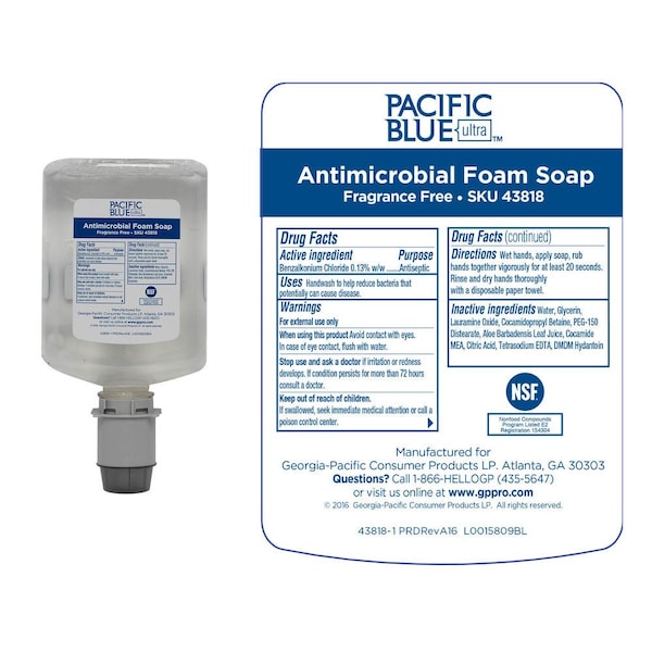 Georgia-Pacific 1200 ml Foam Hand Soap Cartridge - 43818
