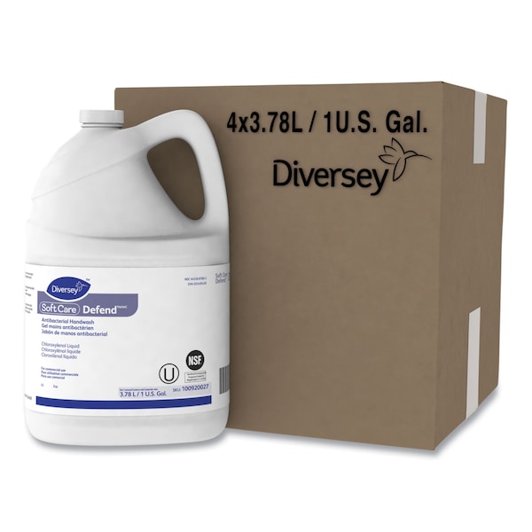 Diversey Soft Care Defend Antibacterial Handwash for IntelliCare Dispensers, 1 gal Bottle, 4PK - 100920027
