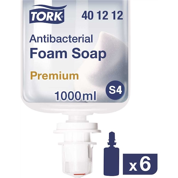 Tork 1 l Premium No Fragrance Antibacterial Foam Hand Soap, 6PK - 401215