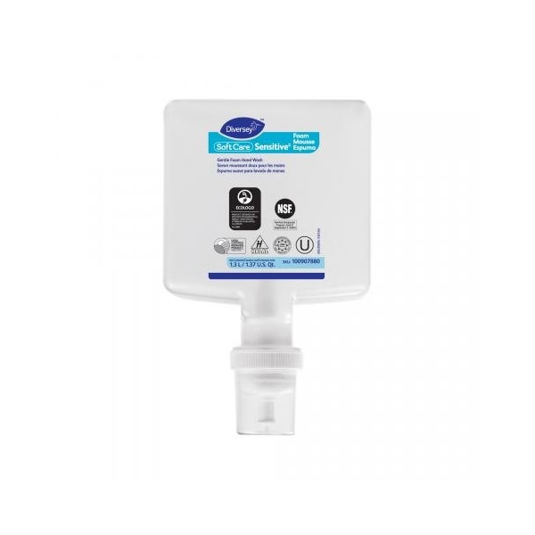 Diversey Soft Care Sensitive Foam Handwash for IntelliCare Dispensers, Fragrance-Free, 1.3 L Refill, 6PK - 100907880