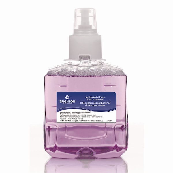 Brighton Professional LTX-12 Antibacterial Hand Soap Refill, Plum Scent, 1,200 mL, 2PK - BPR50955