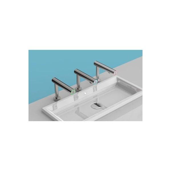 Palmer Fixture Co Palmer Fixture Counter Mount Touchless Faucet, Surface Spout, Brushed Stainless Steel - AF0304-09
