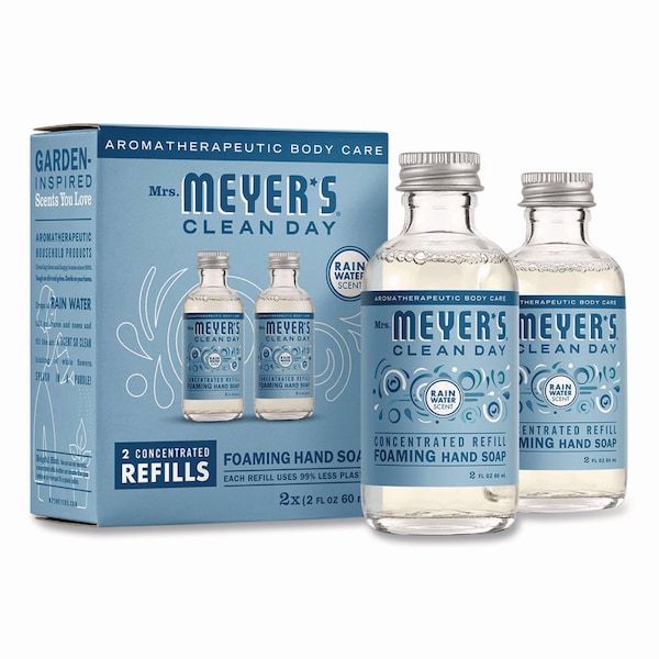 Mrs. Meyers Clean Day Clean Day Concentrated Foaming Hand Soap Dispenser Refill, Rain Water, 2 oz Bottle, 2PK - 355609