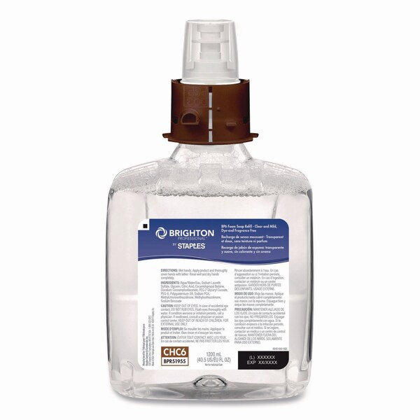 Brighton Professional Foaming Hand Soap Refill for BP Dispenser, Unscented, 1,200 mL, 2PK - 51955