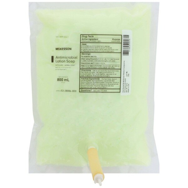 Mckesson Antimicrobial Lotion Soap, Herbal, 800mL Refill Bag, 0.95% Strength, 12PK - 53-28086-800