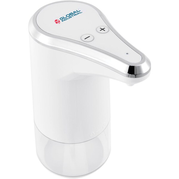 Global Industrial Countertop Automatic Soap Or Sanitizer Spray Dispenser, 350 ml, White/Chrome - 641527