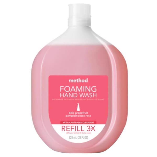 Method 28 oz Rethink Pink Grapefruit Scent Foam Refill Hand Soap, 4PK - ME9711