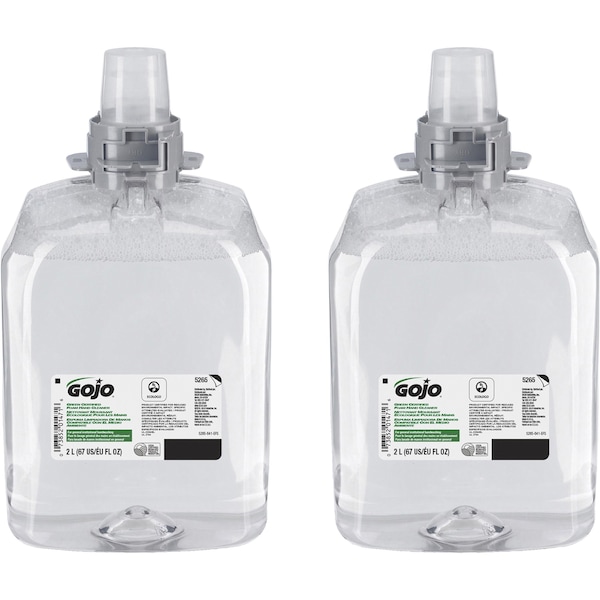 Gojo 67.6 fl oz (1999.2 mL) FMX-20 Green Certified Foam Hand Cleaner Refill 2 PK - GOJ526502
