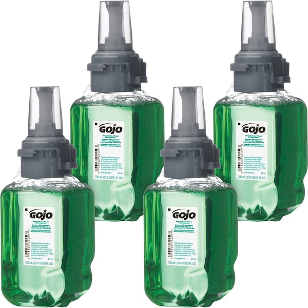 Gojo 23.7 fl oz (700 mL) ADX-7 Dispenser Refill Botanical Foam Soap 4 PK - GOJ871604CT