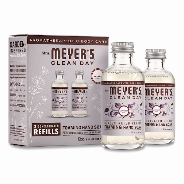Mrs. Meyers Clean Day Clean Day Concentrated Foaming Hand Soap Dispenser Refill, Lavender, 2 oz Bottle, 2PK - 355611