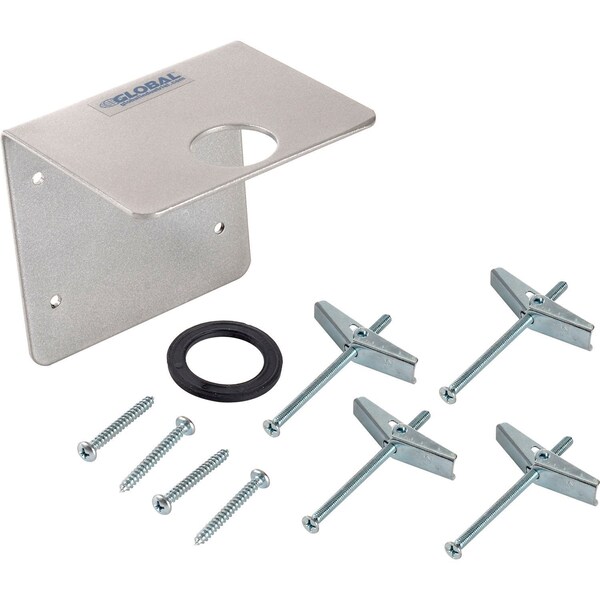 Global Industrial Wall Mount Bracket for Hand Sanitizer Pump Bottles, Set of 4 - Silver - 641507