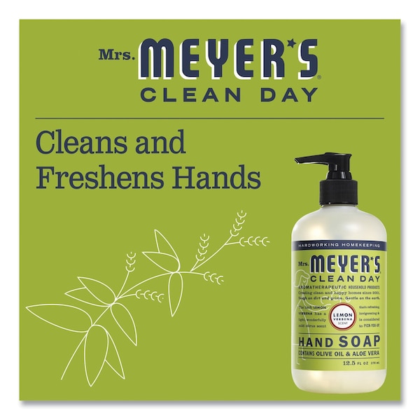 Mrs. Meyers Clean Day Clean Day Liquid Hand Soap, Lemon Scent, 12.5 oz, 6PK - 373205