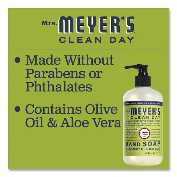 Mrs. Meyers Clean Day Clean Day Liquid Hand Soap, Lemon Scent, 12.5 oz, 6PK - 373205