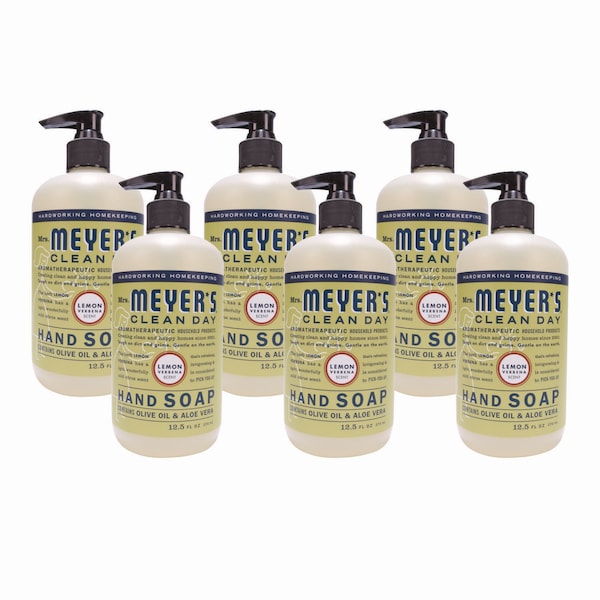 Mrs. Meyers Clean Day Clean Day Liquid Hand Soap, Lemon Scent, 12.5 oz, 6PK - 373205