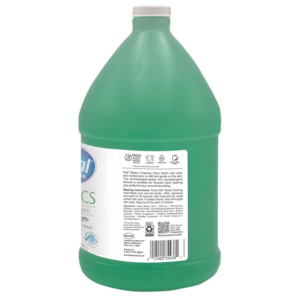 Dial Basics Hypoallergenic Hand Wash, Honeysuckle Scent, 1 gal, 4PK - 17000 35438