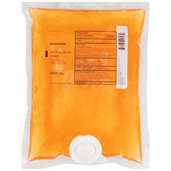 Mckesson Clean Scent Antibacterial Soap, 1000 mL Refill Bag - 53-28066-1000
