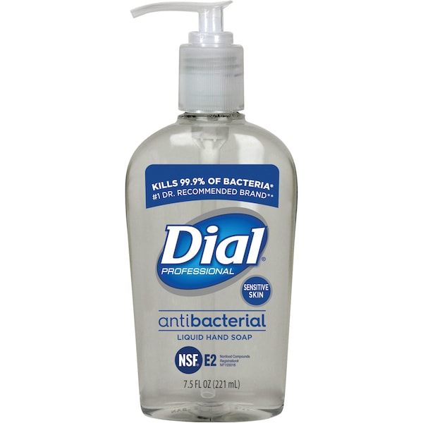 Dial 7.5 fl oz (221.8 mL) Sensitive Skin Antibacterial Liquid Hand Soap 12 PK - DIA82834