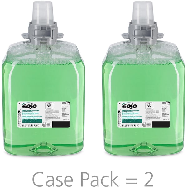 Gojo 67.6 fl oz (2 L) FMX-20 Green Certified Foam Hand, Hair & Body Wash 2 PK - GOJ526302