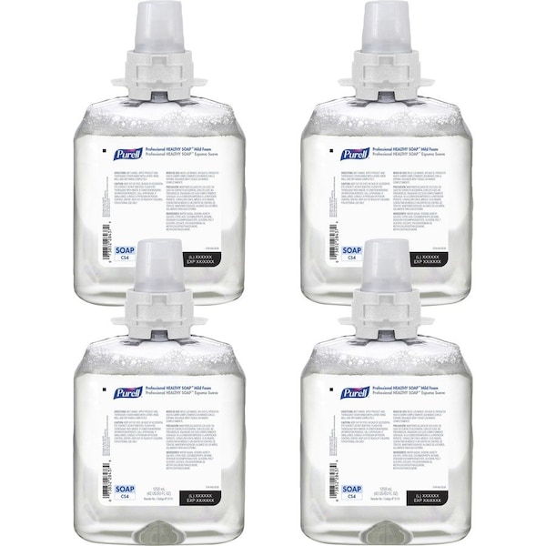 Purell Soap Refills, Foam, Prof, f/CS4 Dispenser, 1250ml, CL, PK 4 - GOJ517404