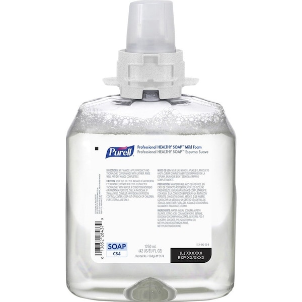 Purell Soap Refills, Foam, Prof, f/CS4 Dispenser, 1250ml, CL, PK 4 - GOJ517404