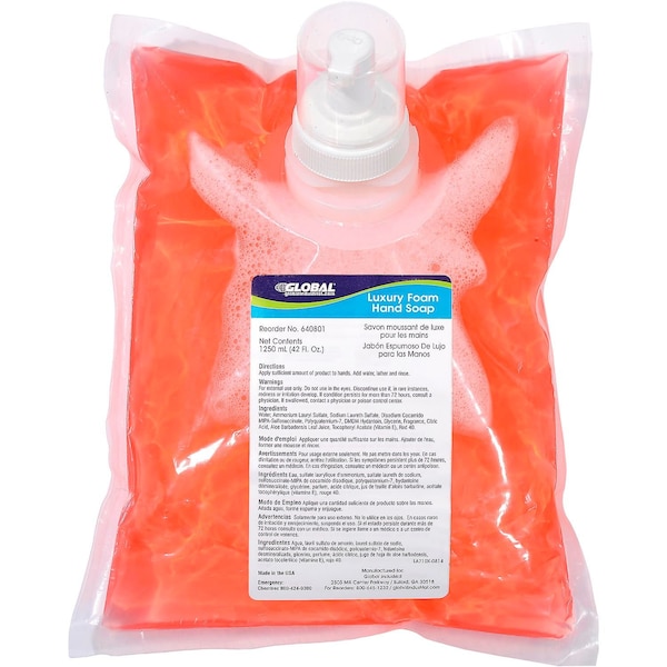 Global Industrial Luxury Foam Hand Soap 1200ml Refill, 6PK - 640801