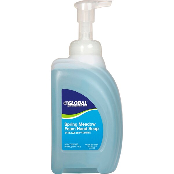 Global Industrial Spring Meadow Foam Hand Soap Pump Bottle, Floral Scent, 32 oz. Bottle, 8PK - 641458