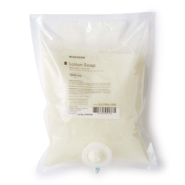 Mckesson Lotion Soap, 1,000ml Refill Bag, Fresh Scent, 10PK - 53-27856-1000