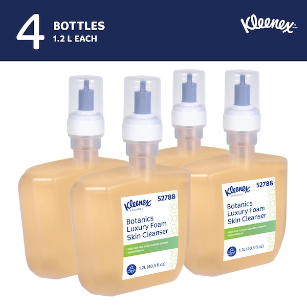 Kimberly-Clark Professional Botanics Luxury Foam Skin Cleanser, 1.2 L Refills for KCP ICON & Scott Pro Automatic Dispensers (4) - 52788