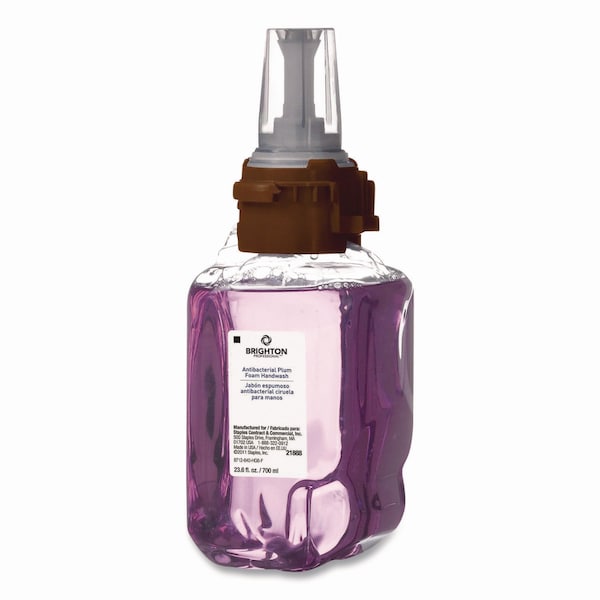 Brighton Professional Antibacterial Foaming Hand Soap Refill for ADX-7 Dispenser, Plum Scent, 700 mL, 4PK - BPR50956