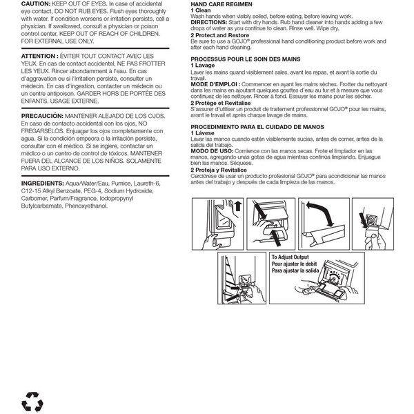 Gojo 5000 ml Gel Hand Cleaner Cartridge - 7590-02