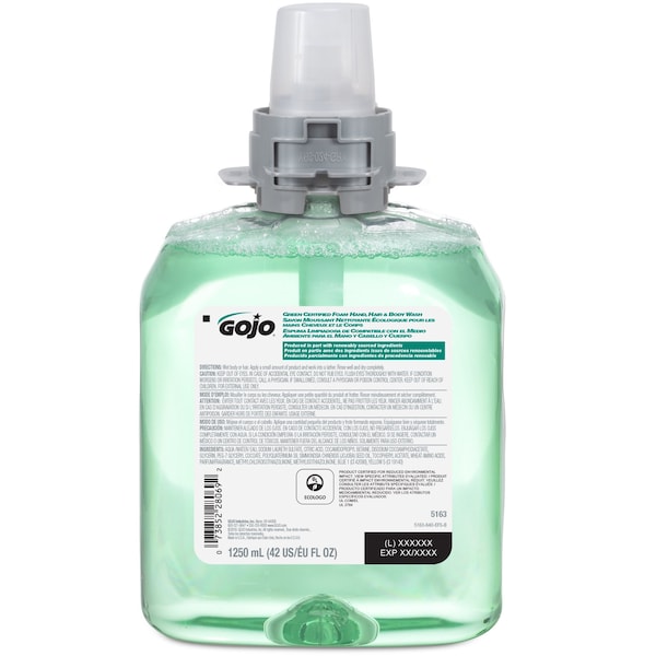 Gojo 1,250 mL Foam Body Wash/Shampoo Combo Cartridge - 5163-04