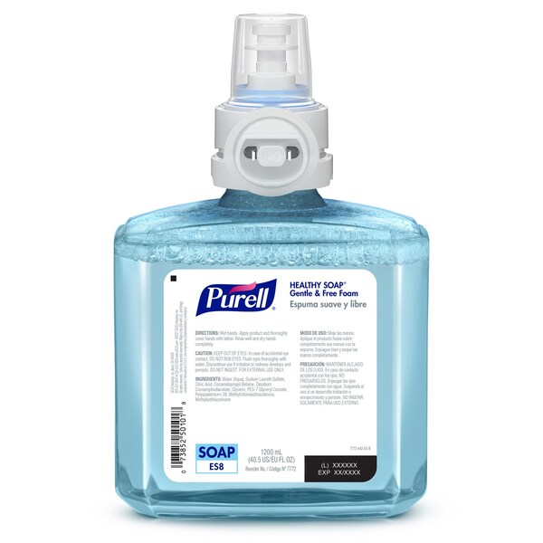 Purell Hand Soap, Series ES8, 1,200 mL, Foam, Fragrance Free, Requires Dispenser, 2 PK - 7772-02