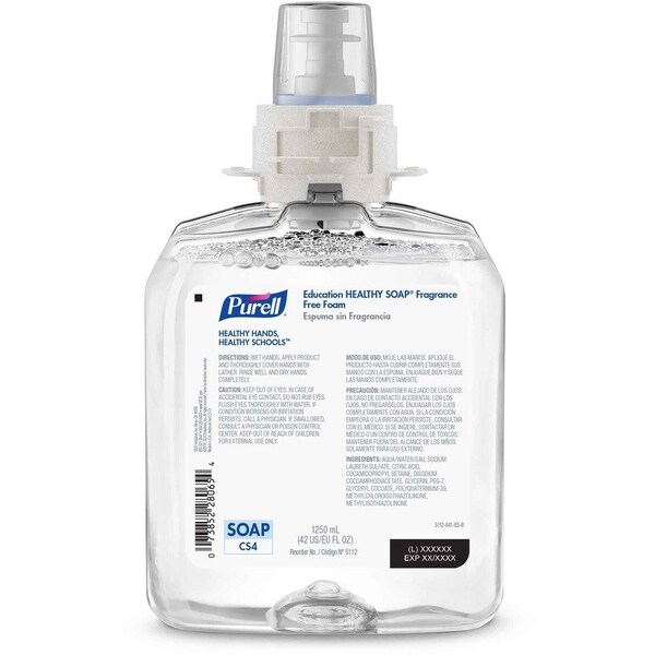 Purell Soap Refills, Foam, f/CS4 Dispenser, 1250ml, , Clear, PK 4 - GOJ511204