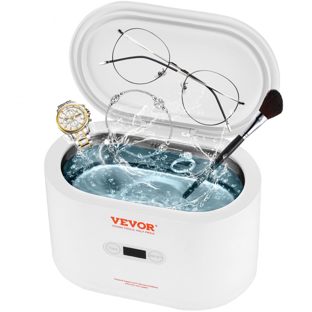 VEVOR Jewelry Cleaner Ultrasonic Machine, Ultrasonic Cleaner Machine Portable 22oz (650ml) with 5 Digital Timer, Sonic Jewelry Cleaner with 2 Cleaning Baskets for Eyeglasses, Watches, Dentures, Rings - JYCSBQXJ35W6KYSLGV1