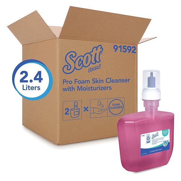 Kimberly-Clark Professional Foam Hand Soap, 1.2 L Hand Soap Refills for KCP ICON & Scott Pro Automatic Dispensers (2 Bottles) - 91592