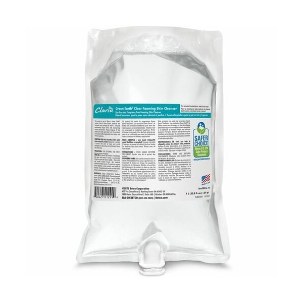 Betco Skin Cleanser, Foaming, f/Clario Dispensers, 1000mll, Straw, 6PK - BET7152900