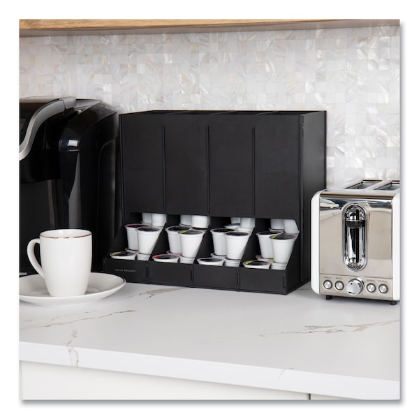 Mind Reader Anchor Collection 4-Compartment Single Serve Pod Countertop Dispenser, 14.25 x 9 x 12.15, Black - CPODBK-BLK