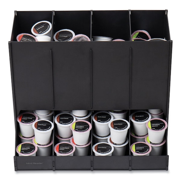 Mind Reader Anchor Collection 4-Compartment Single Serve Pod Countertop Dispenser, 14.25 x 9 x 12.15, Black - CPODBK-BLK