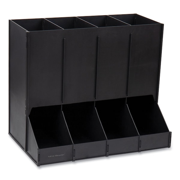 Mind Reader Anchor Collection 4-Compartment Single Serve Pod Countertop Dispenser, 14.25 x 9 x 12.15, Black - CPODBK-BLK