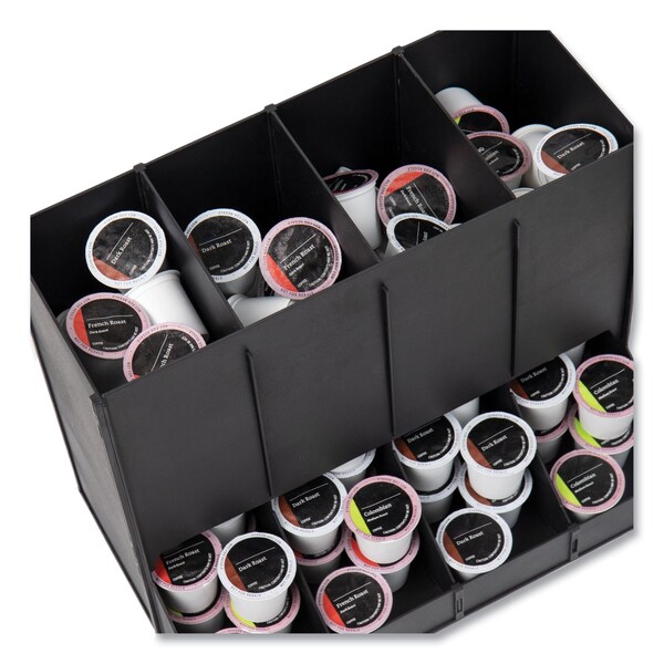 Mind Reader Anchor Collection 4-Compartment Single Serve Pod Countertop Dispenser, 14.25 x 9 x 12.15, Black - CPODBK-BLK