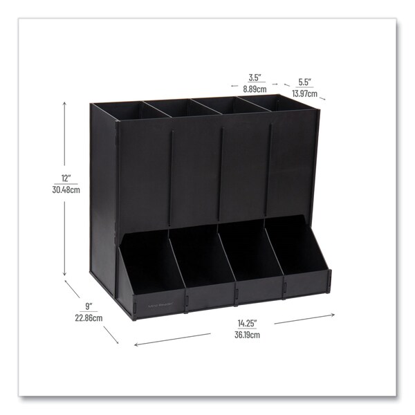 Mind Reader Anchor Collection 4-Compartment Single Serve Pod Countertop Dispenser, 14.25 x 9 x 12.15, Black - CPODBK-BLK