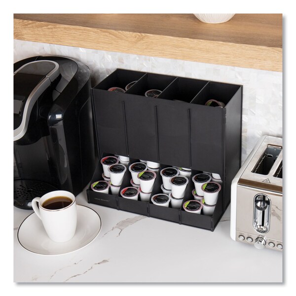 Mind Reader Anchor Collection 4-Compartment Single Serve Pod Countertop Dispenser, 14.25 x 9 x 12.15, Black - CPODBK-BLK