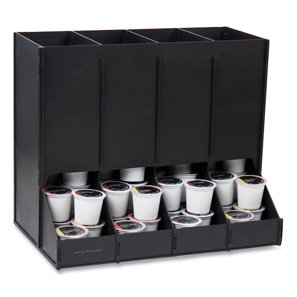 Mind Reader Anchor Collection 4-Compartment Single Serve Pod Countertop Dispenser, 14.25 x 9 x 12.15, Black - CPODBK-BLK