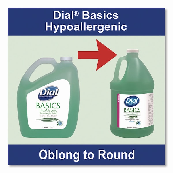 Dial Professional Basics Foaming Hand Wash, Unscented, 1 gal Refill Bottle - 1700035438