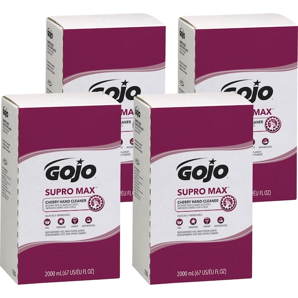 Gojo 67.6 fl oz (2 L) Supro Max Hand Cleaner 4 PK - GOJ728204CT