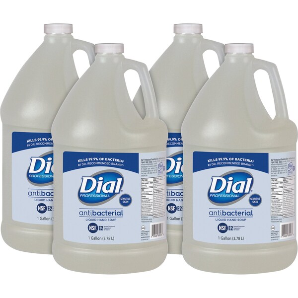Dial 1 gal (3.8 L) Sensitive Skin Antibacterial Liquid Hand Soap Refill 4 PK - DIA82838CT