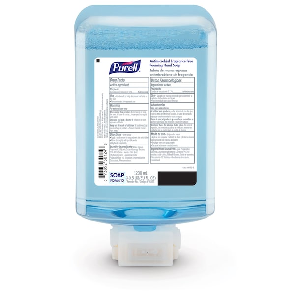 Purell Hand Soap, Series ES10, 1,200 mL, Foam, Fragrance Free, 2 PK - 8383-02